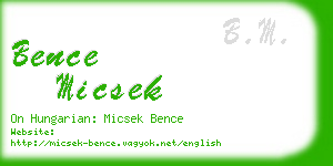 bence micsek business card